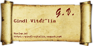 Gindl Vitália névjegykártya
